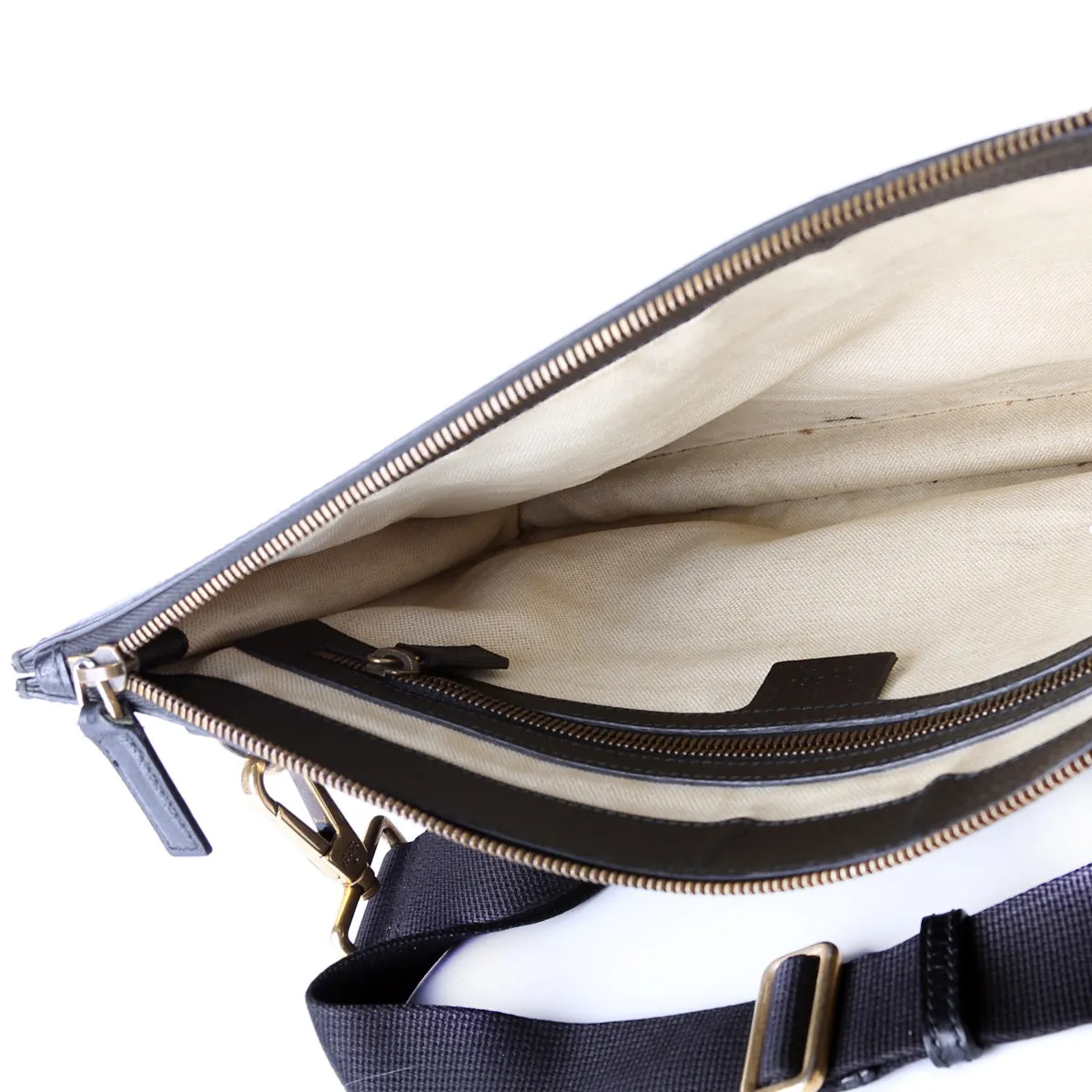 450976 Bee Star Leather Messenger Bag