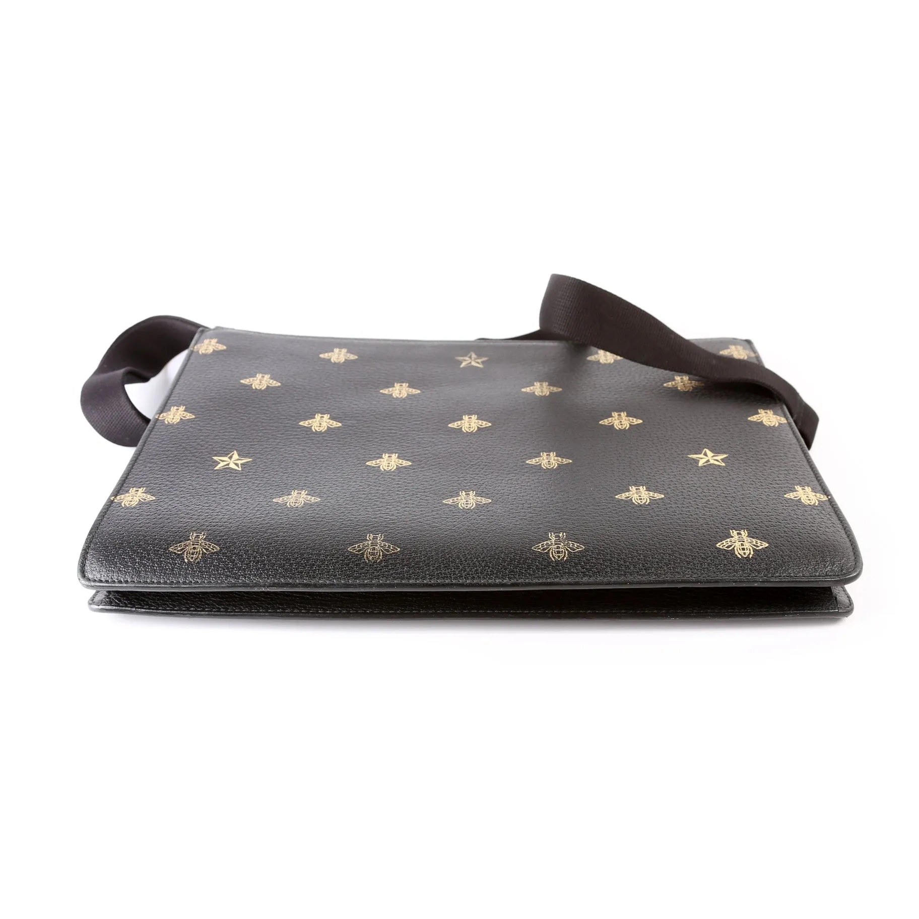 450976 Bee Star Leather Messenger Bag