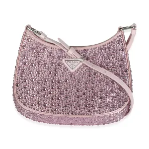 Alabastro Pink Satin Crystal Cleo Bag