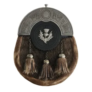 Antique Thistle Badge Seal Skin Dress Sporran