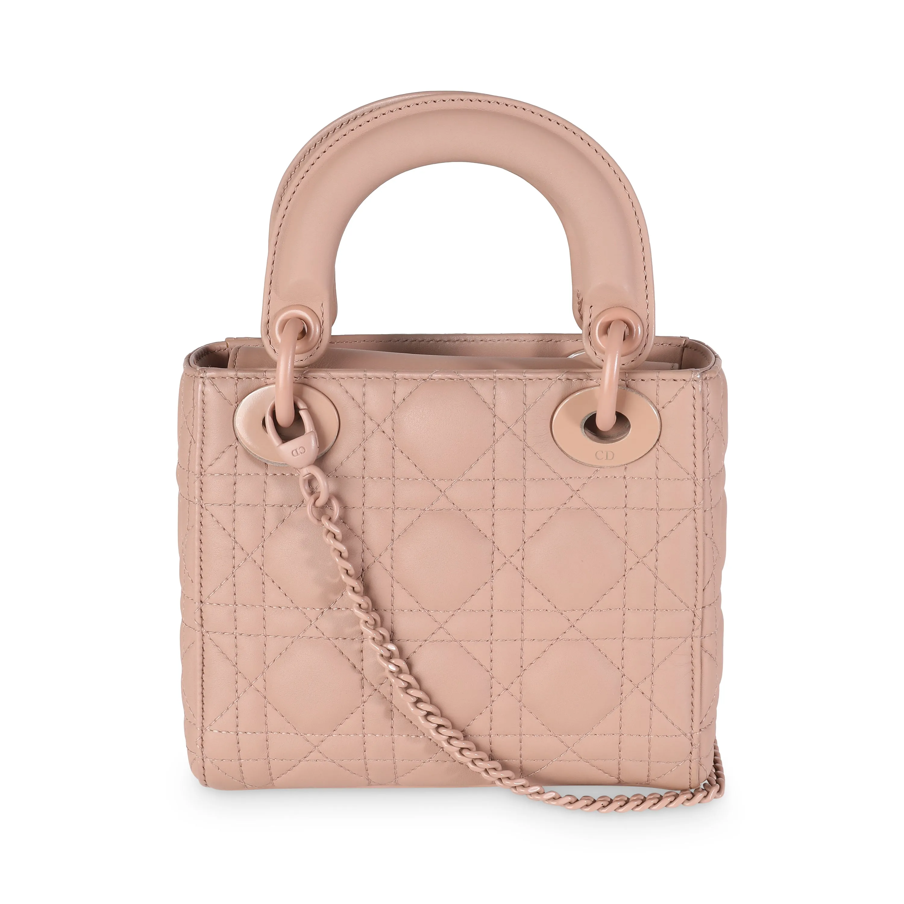 Beige Ultramatte Calfskin Cannage Mini Lady Dior
