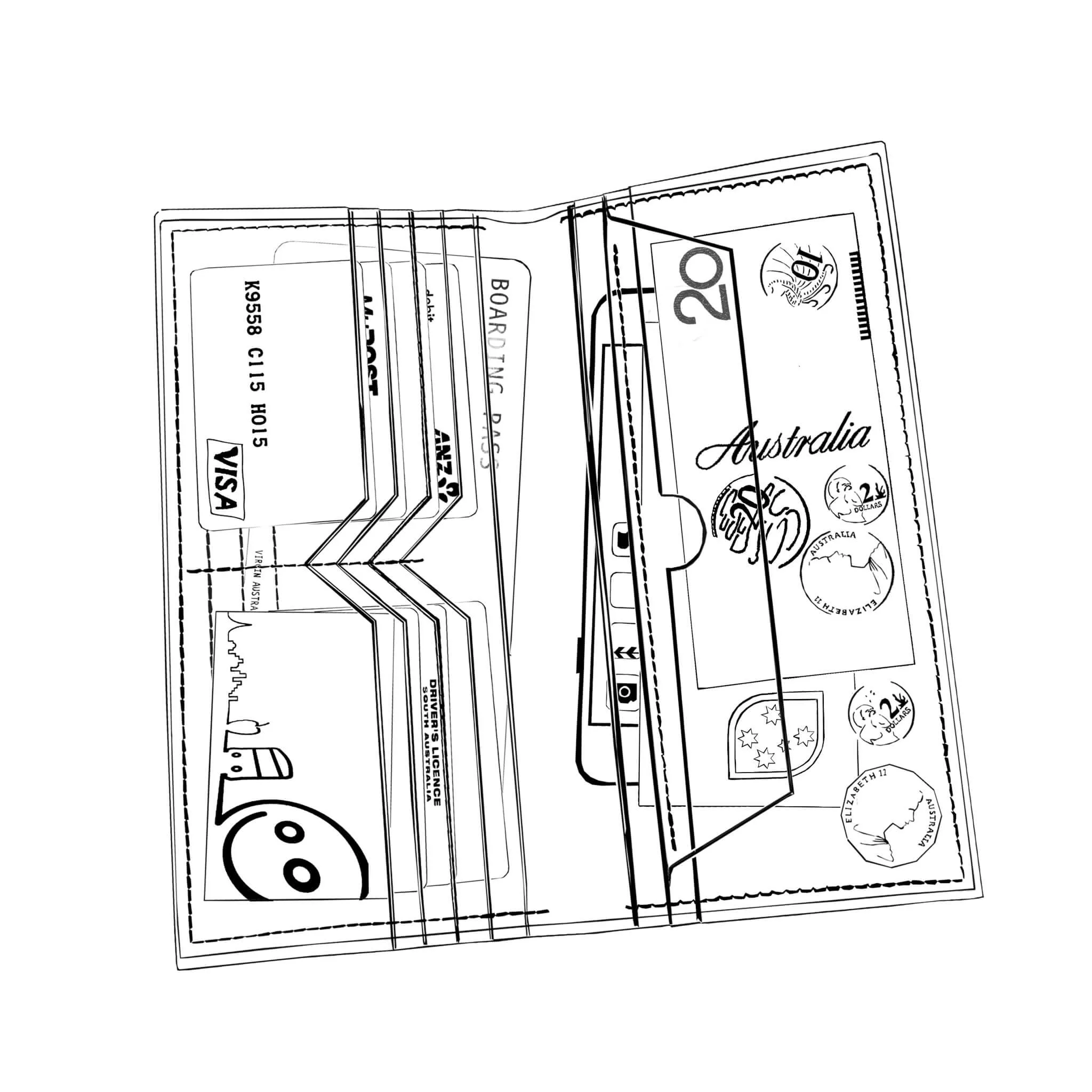 Bi-fold Plus - Retro pink floral