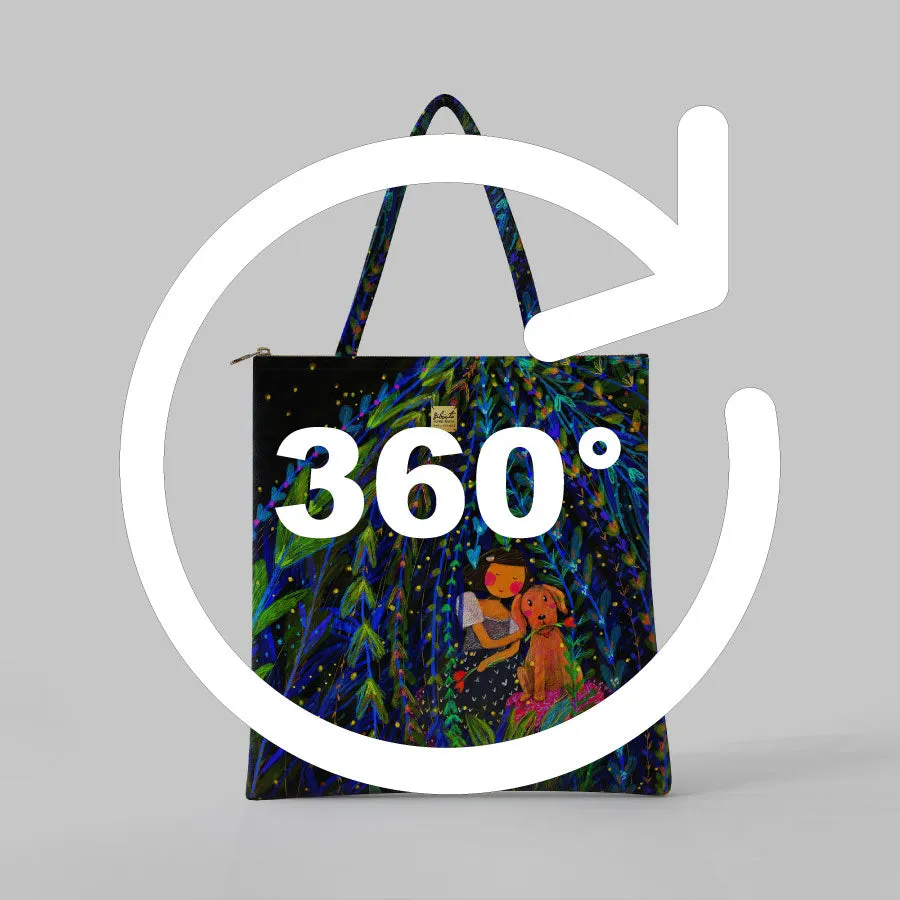 Bibsisita Tote Bag Velvet- A Night with the Fireflies