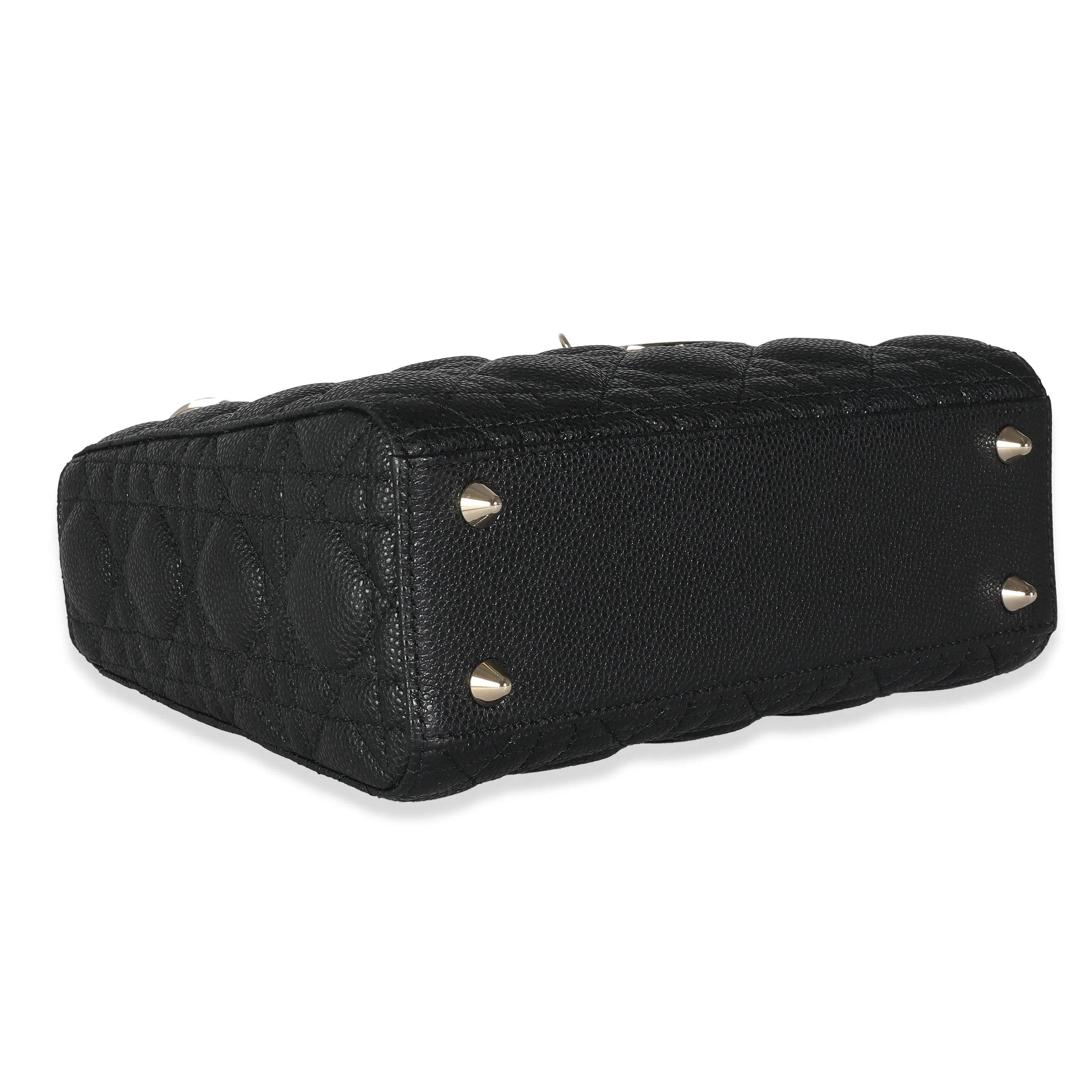 Black Grained Calfskin Cannage Small Lady Dior