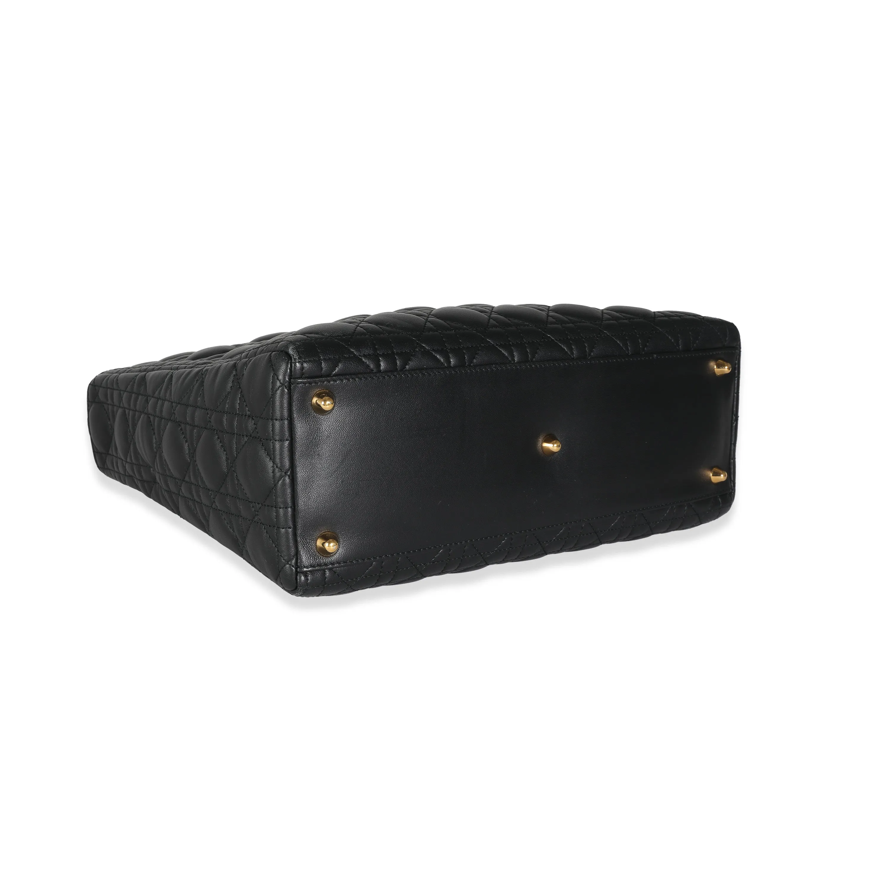 Black Lambskin Cannage Large Lady Dior