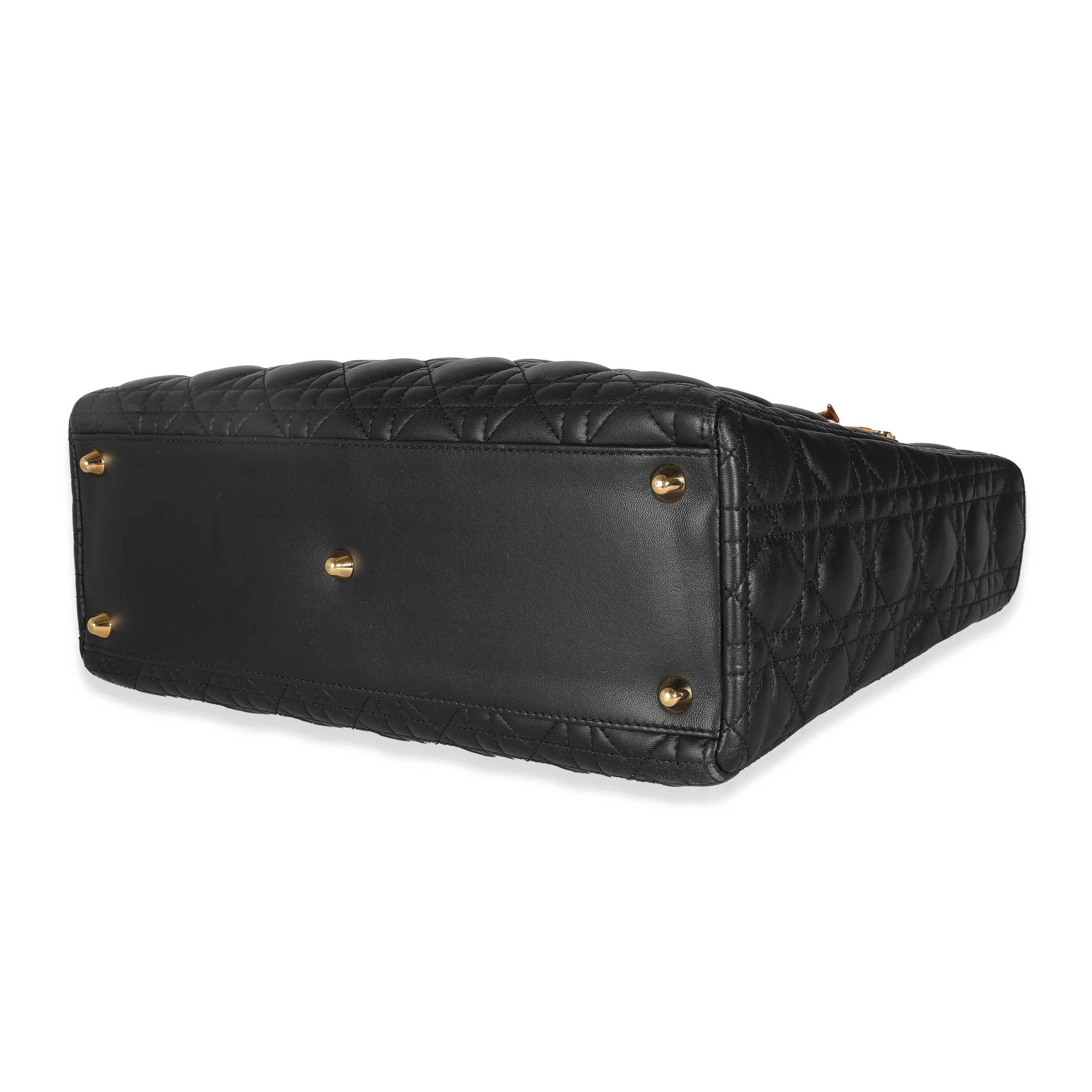 Black Lambskin Cannage Large Lady Dior