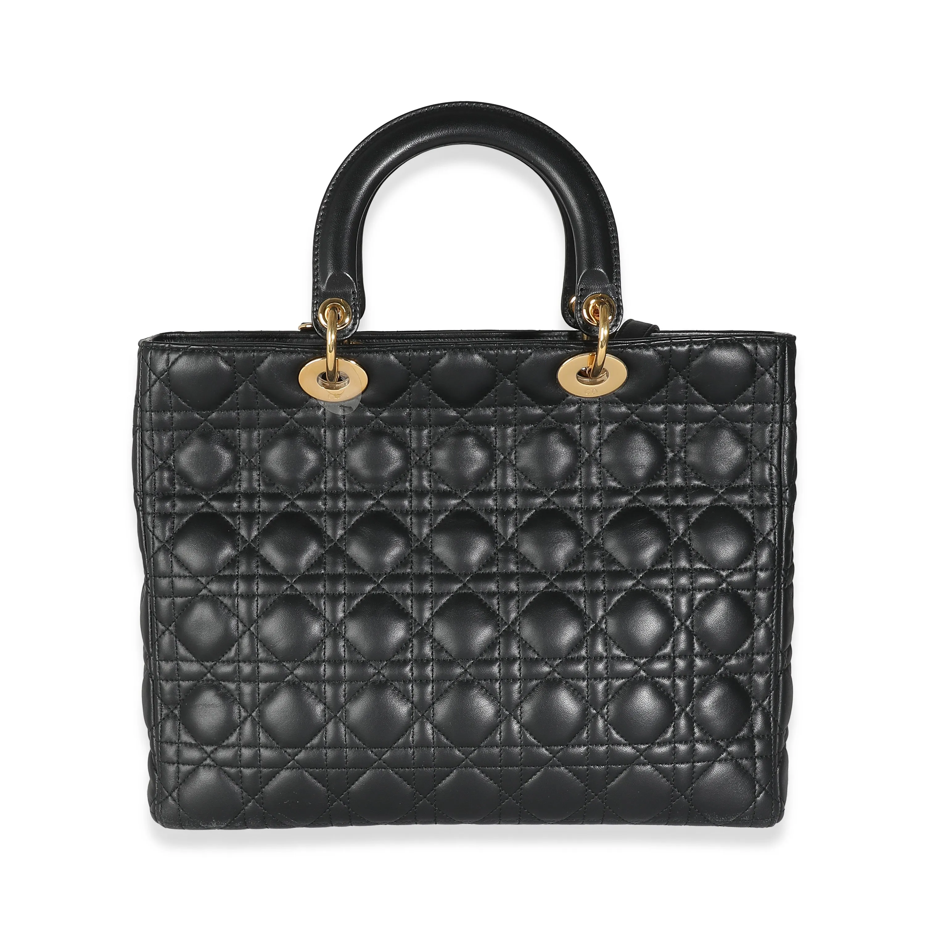 Black Lambskin Cannage Large Lady Dior