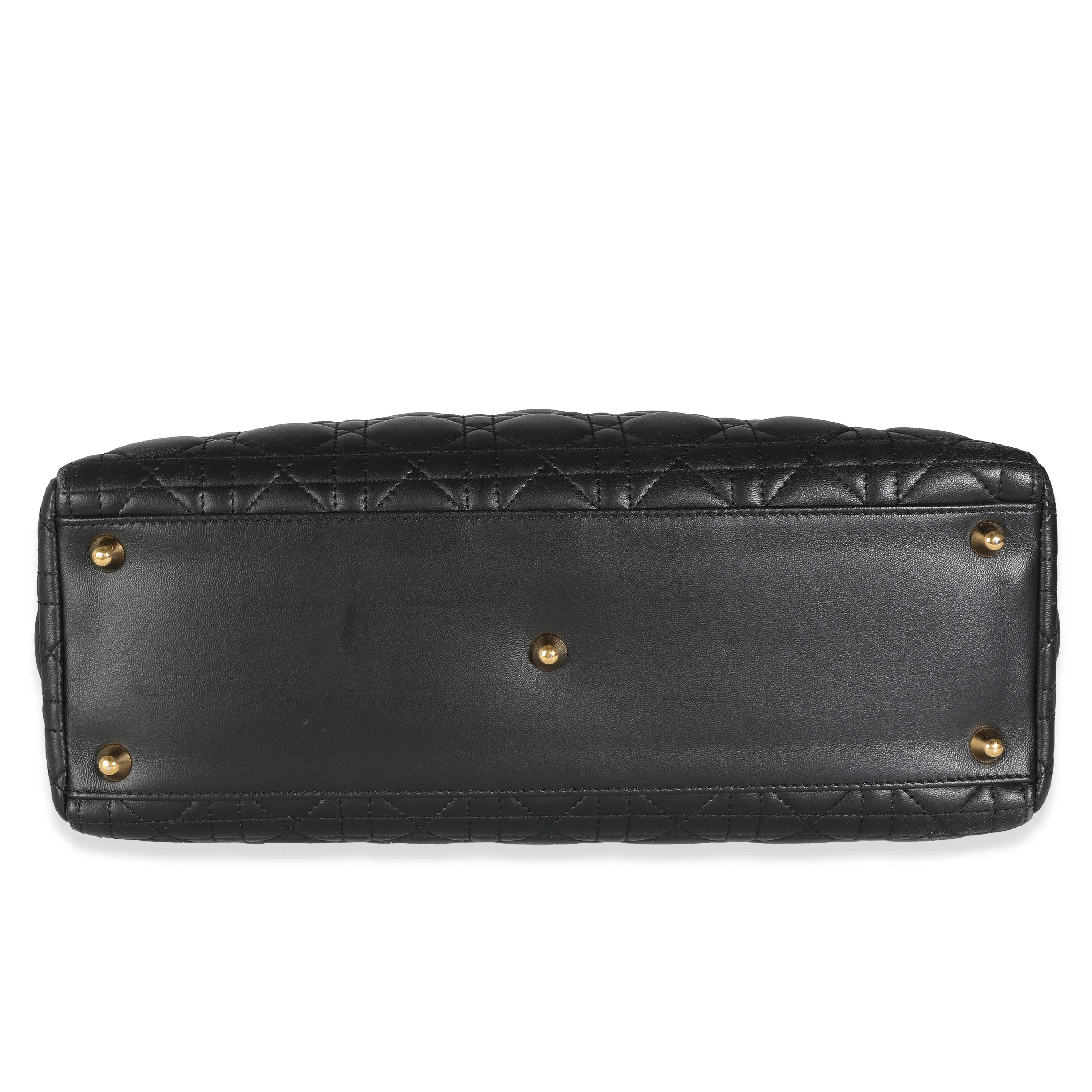 Black Lambskin Cannage Large Lady Dior