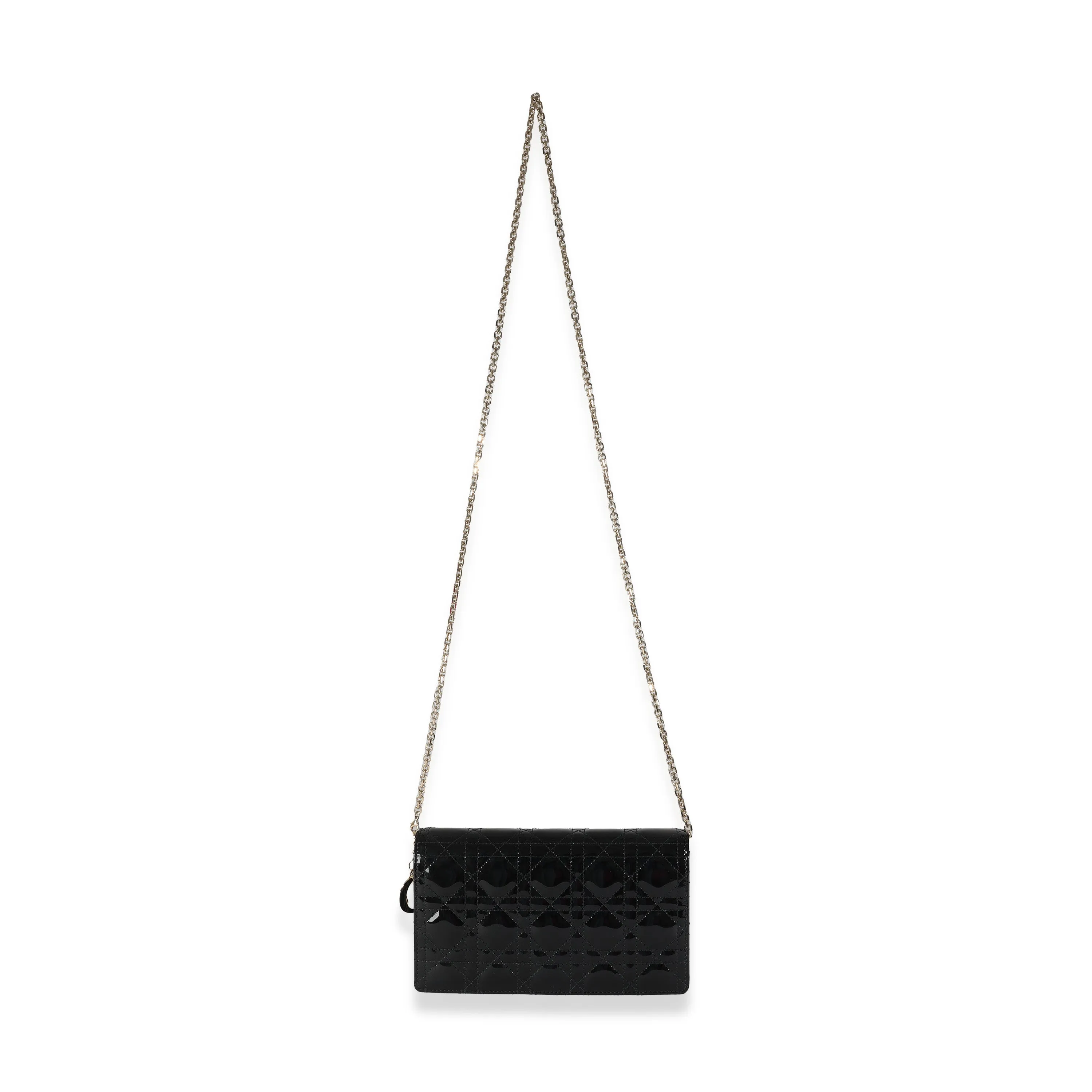 Black Patent Cannage Lady Dior Pouch