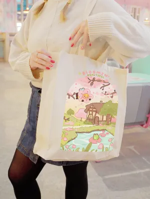 Bumblebutt Sakura Tote Bag | Bloomin' Beautiful Floral Scene | Cute Japanese Aesthetic Gift