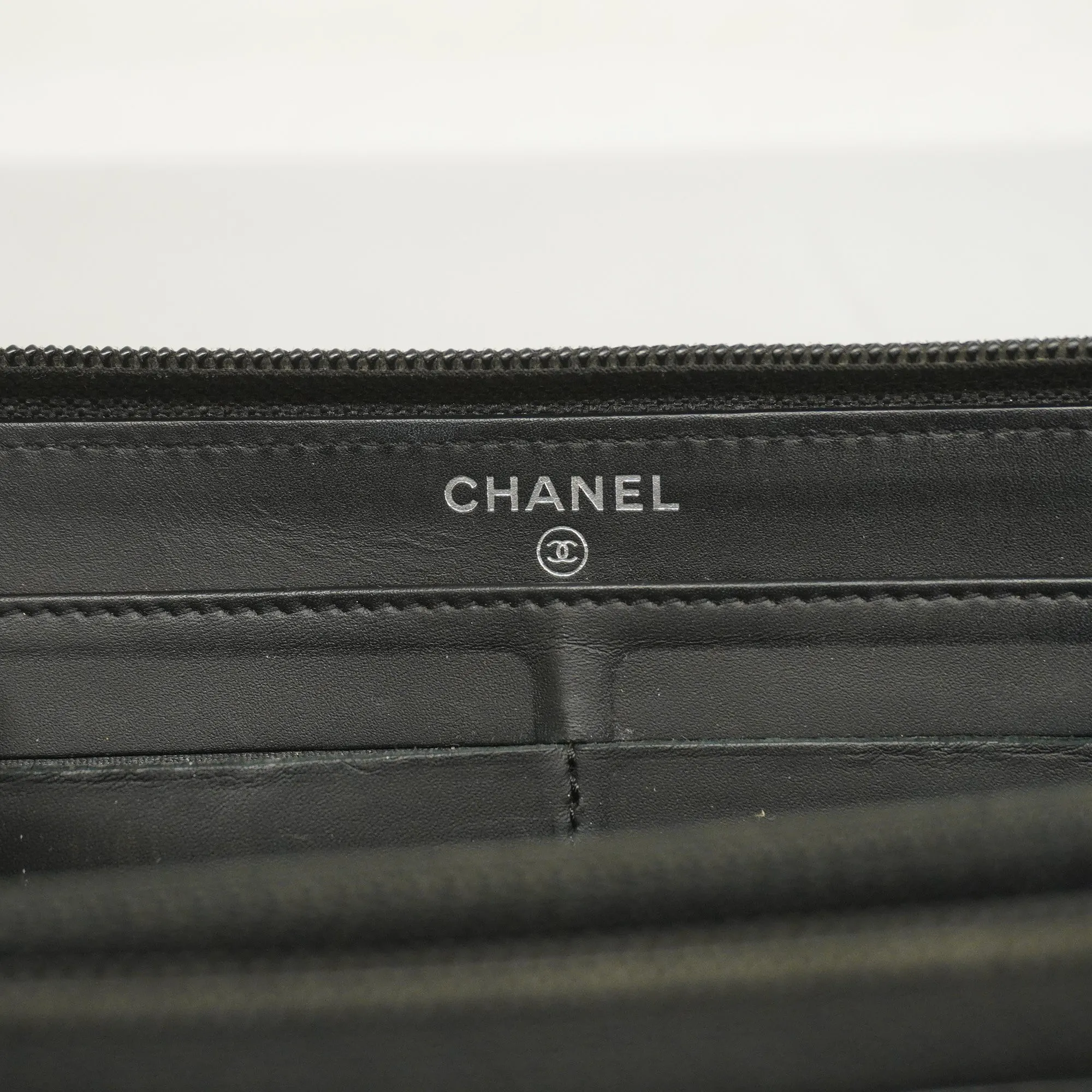 CHANEL  Long Wallet [bi-fold] Gold Hardware Women's Caviar Leather Long Wall