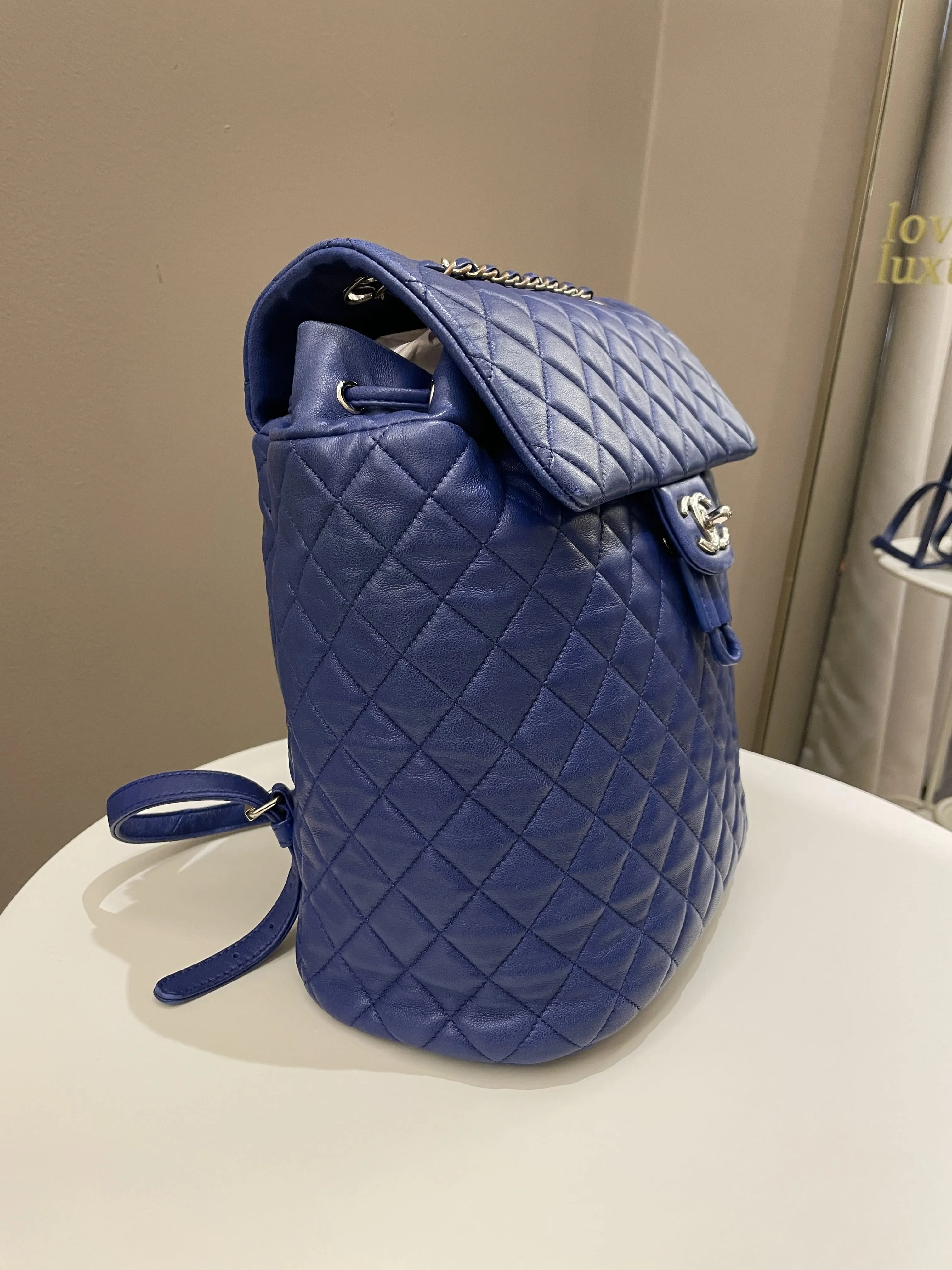 Chanel Urban Spirit Backpack Blue Lambskin