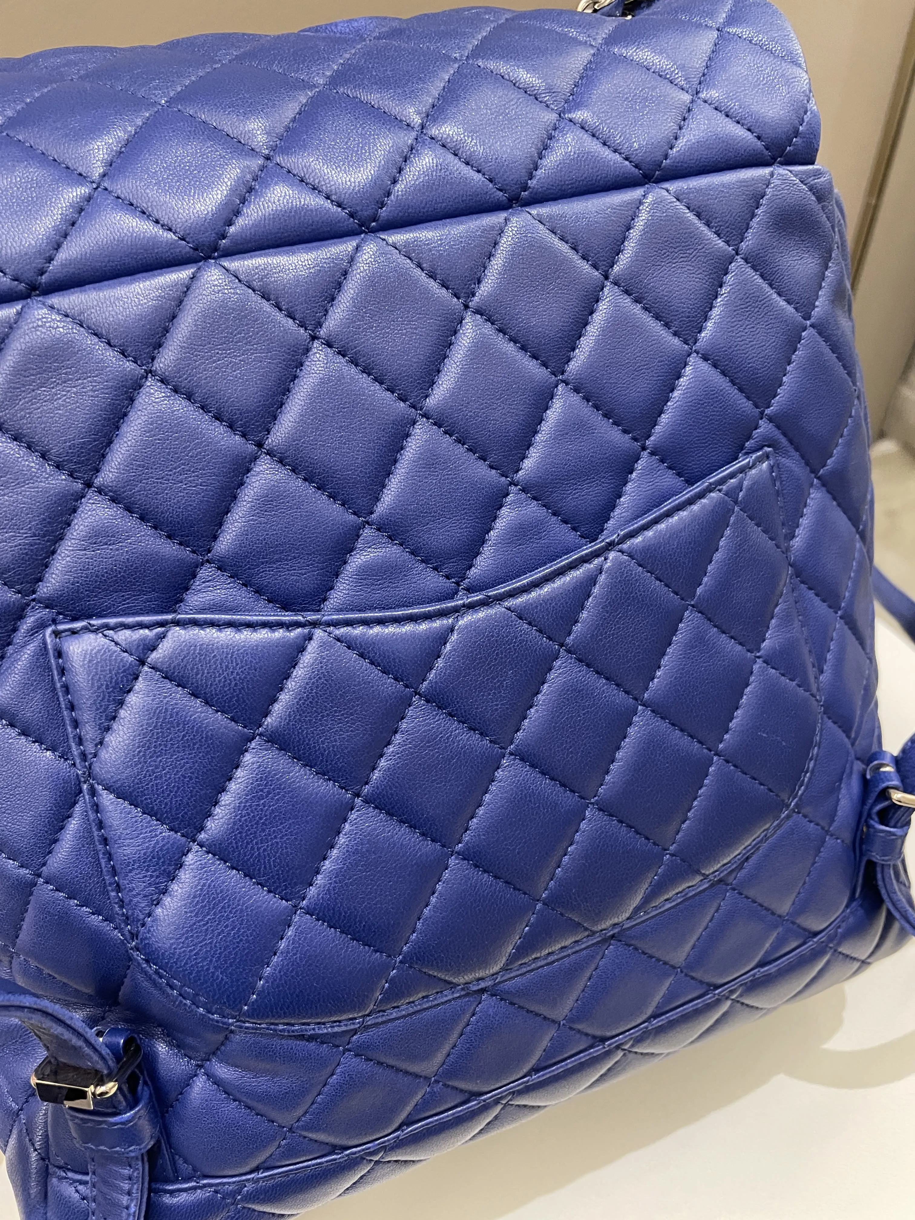Chanel Urban Spirit Backpack Blue Lambskin