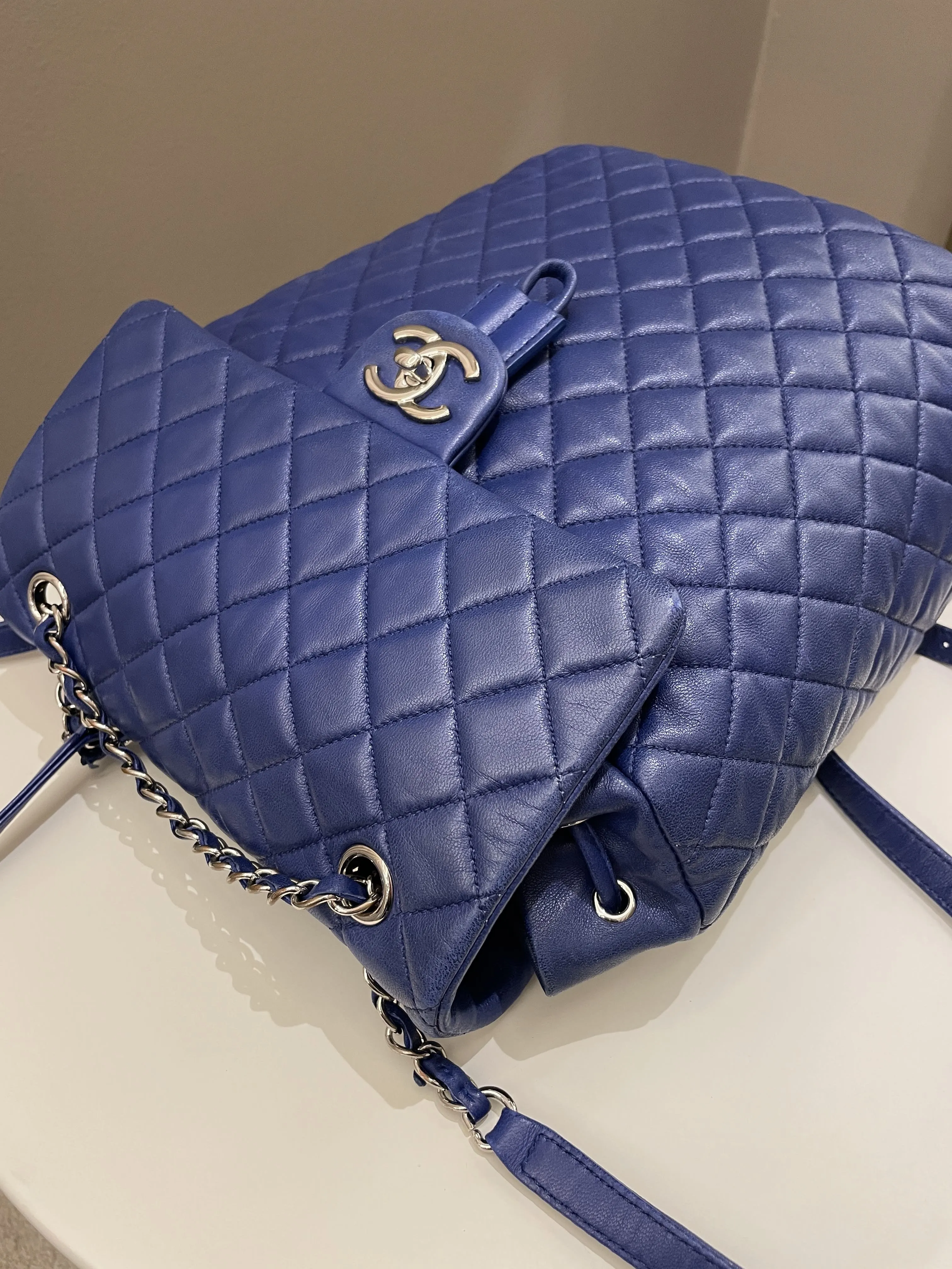 Chanel Urban Spirit Backpack Blue Lambskin