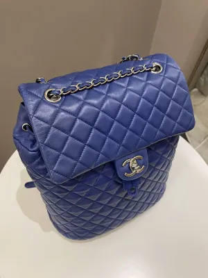 Chanel Urban Spirit Backpack Blue Lambskin
