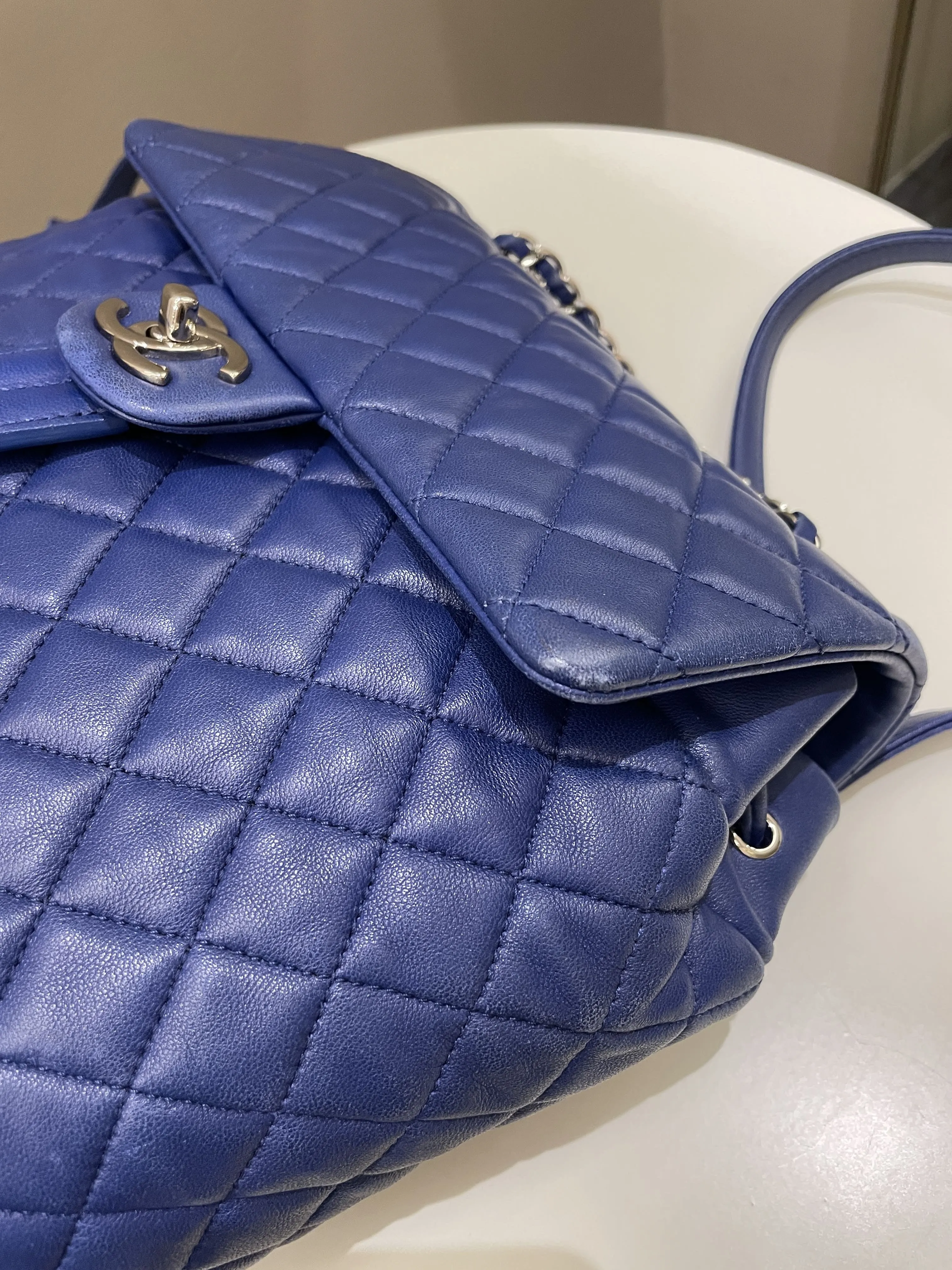 Chanel Urban Spirit Backpack Blue Lambskin