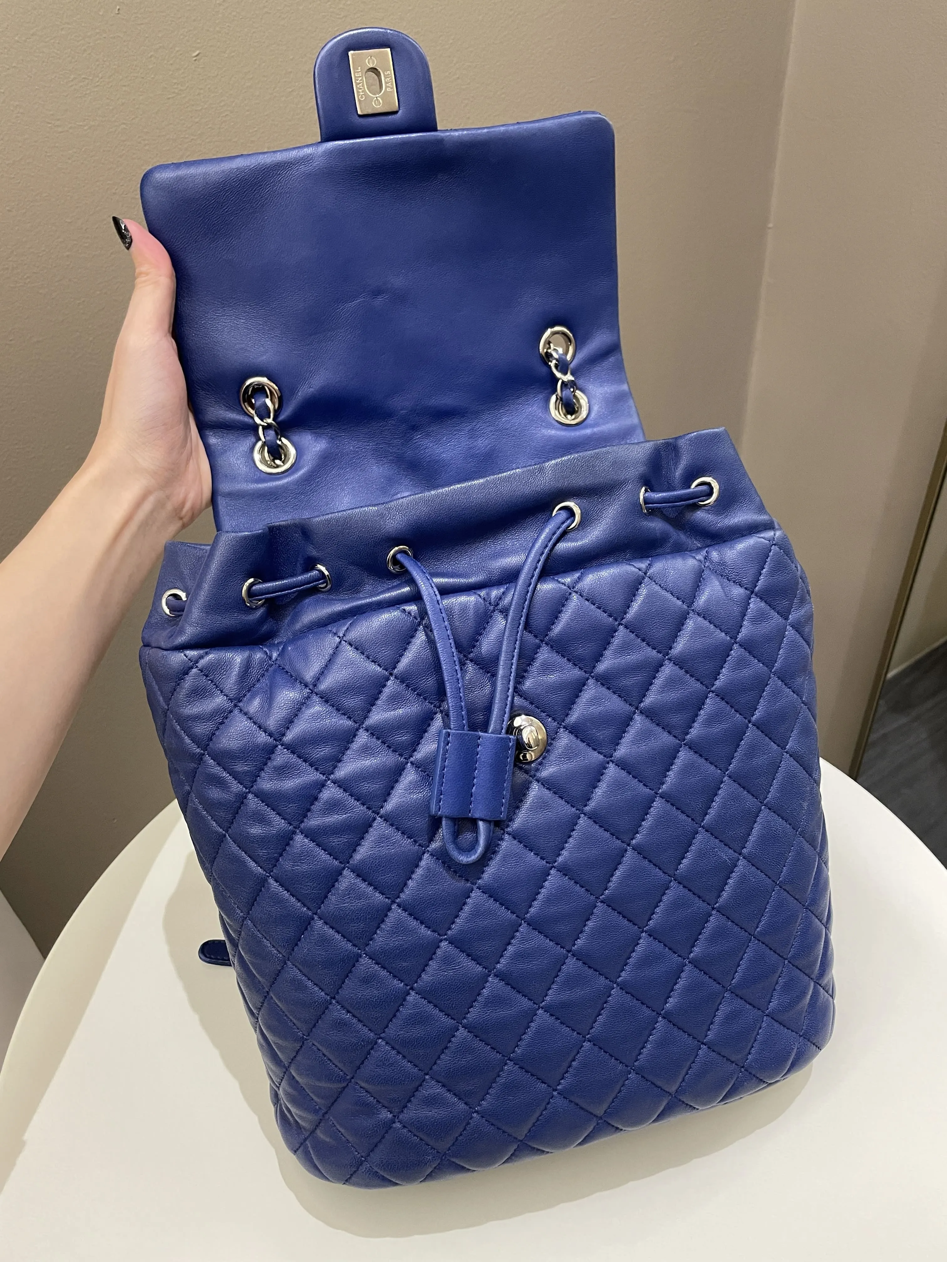 Chanel Urban Spirit Backpack Blue Lambskin