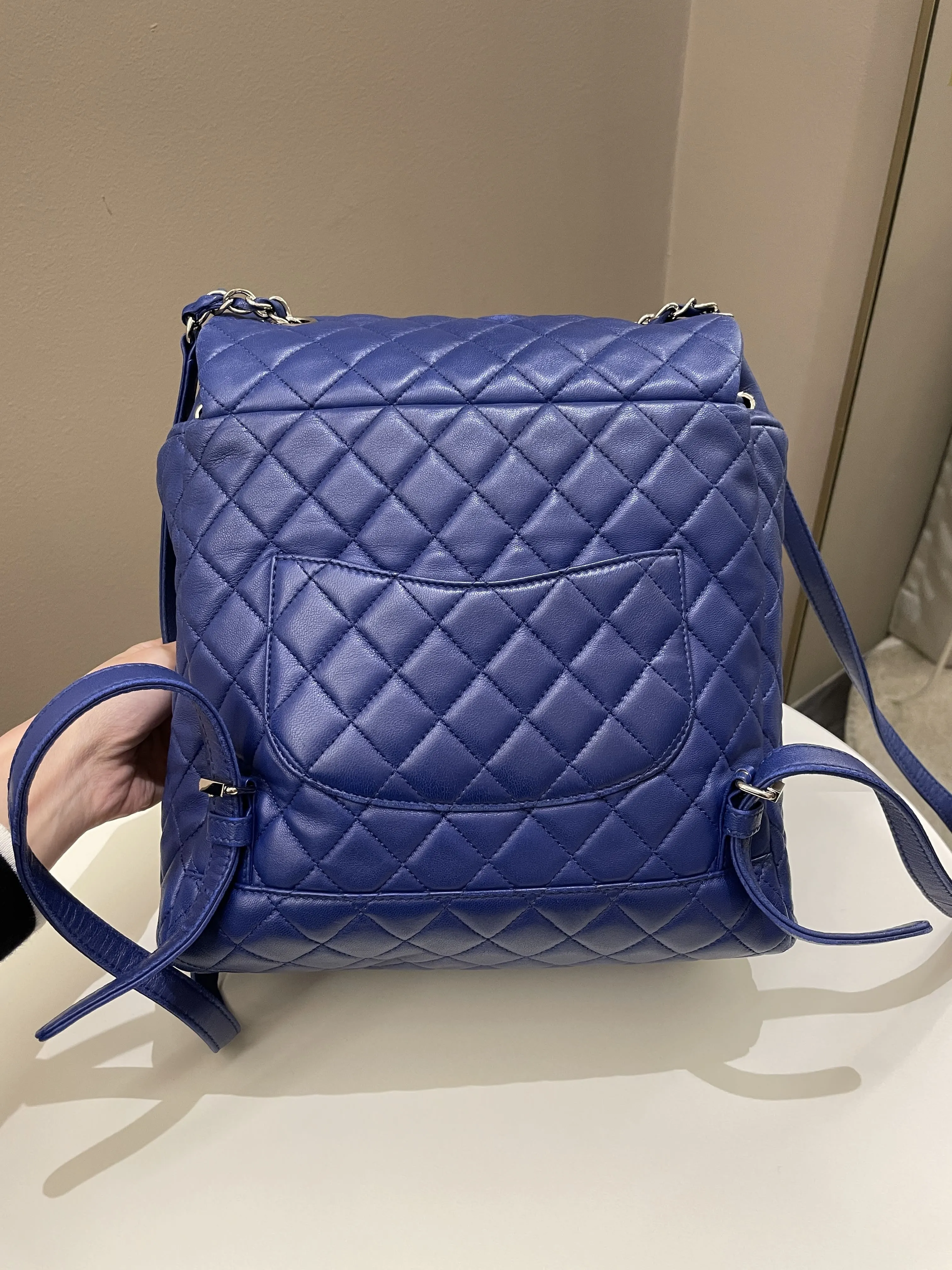 Chanel Urban Spirit Backpack Blue Lambskin