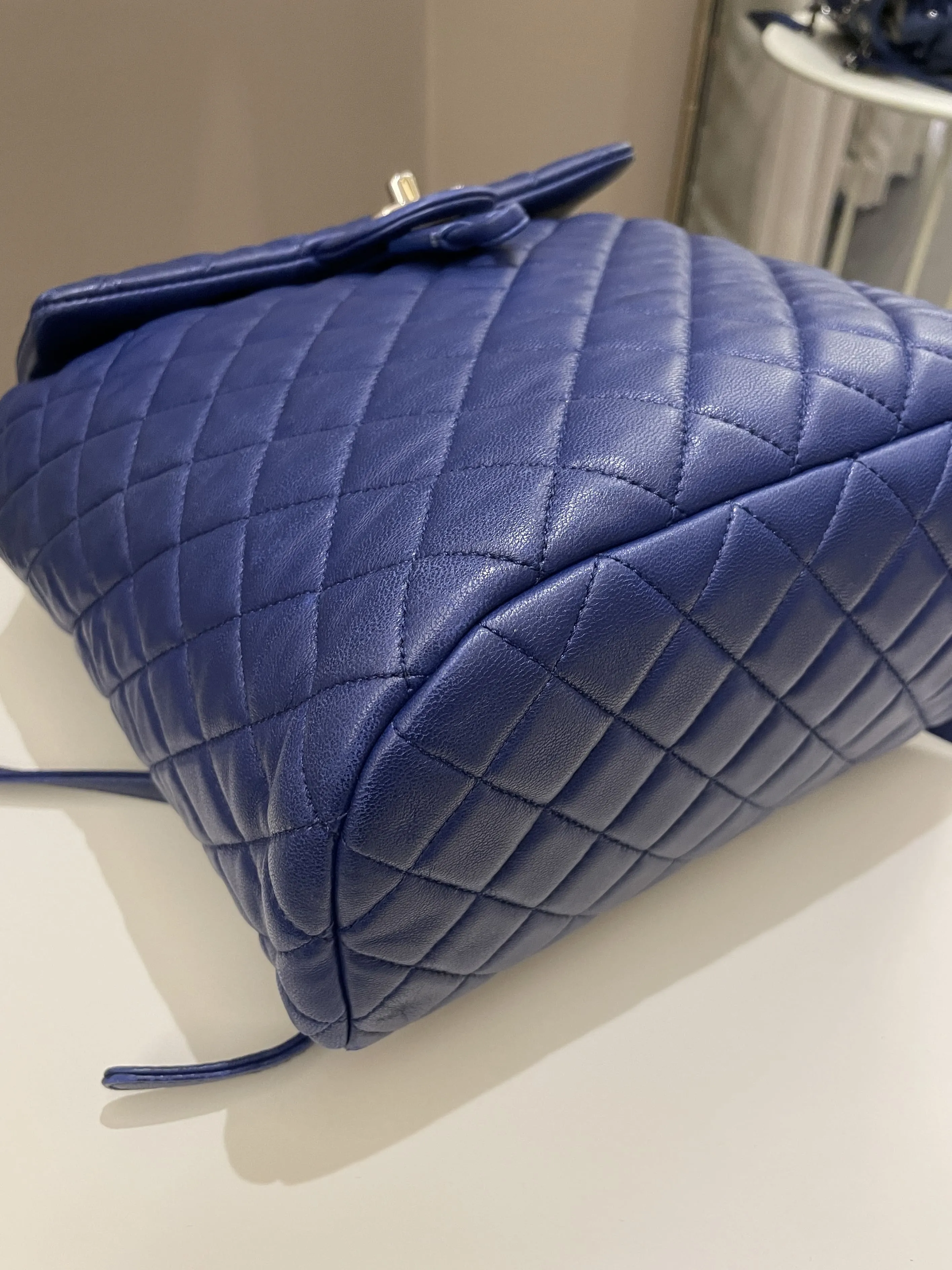 Chanel Urban Spirit Backpack Blue Lambskin