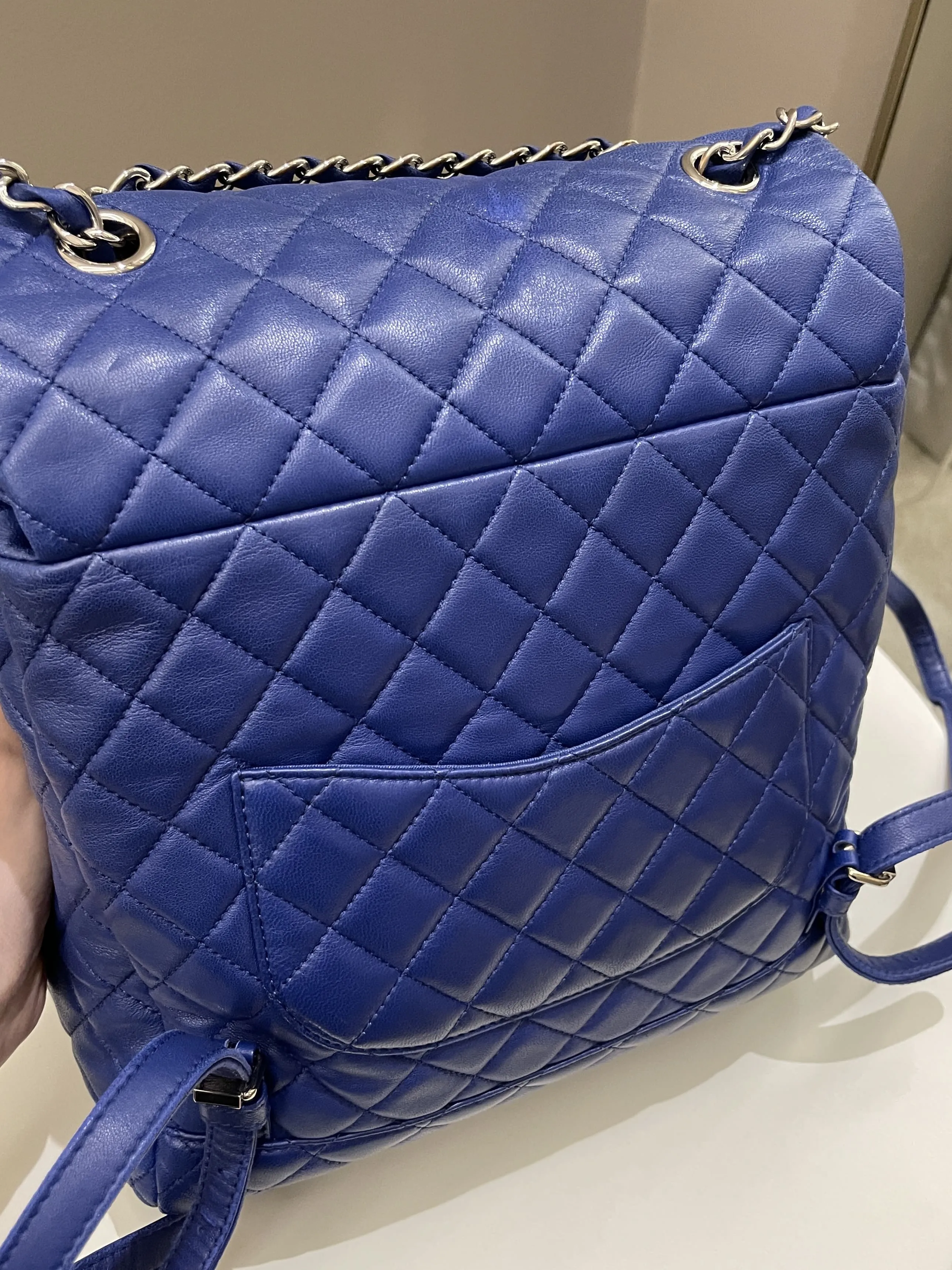 Chanel Urban Spirit Backpack Blue Lambskin