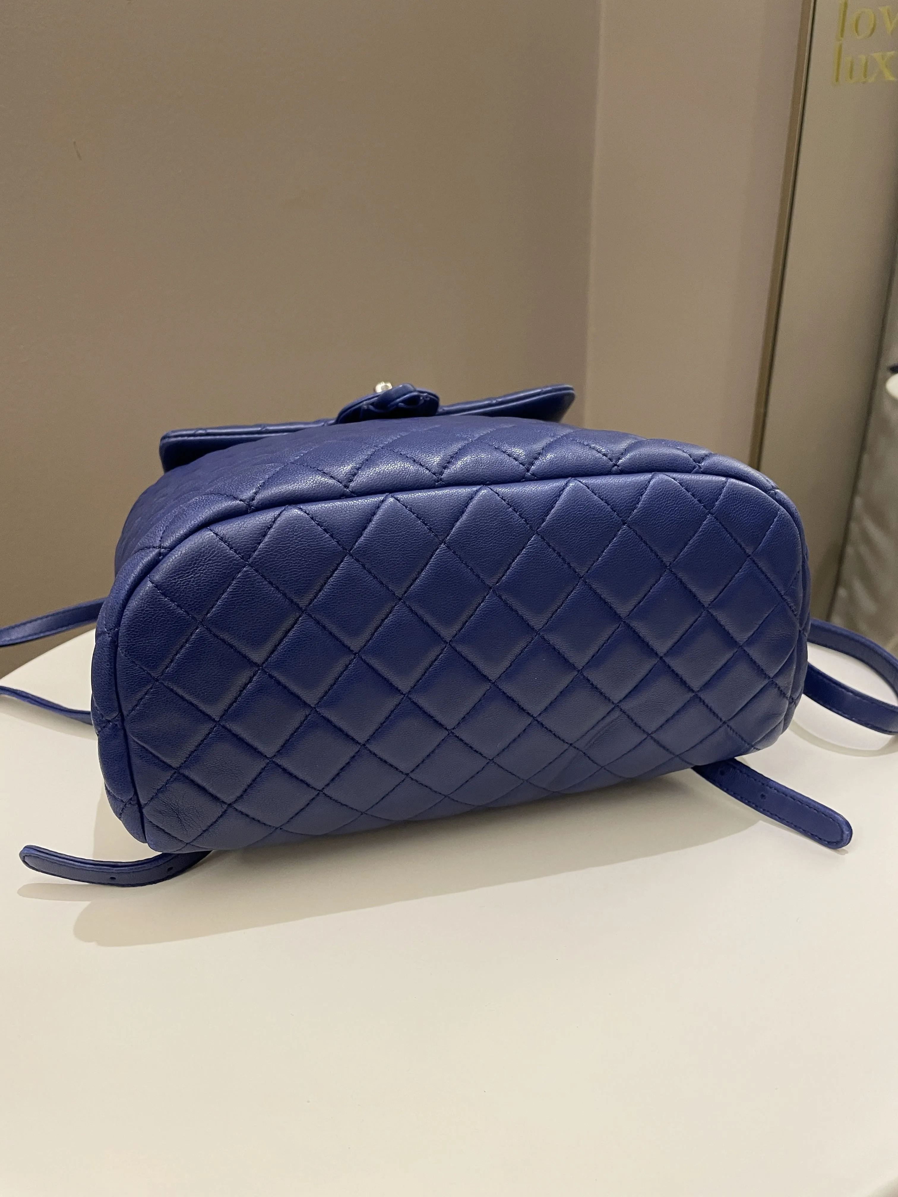 Chanel Urban Spirit Backpack Blue Lambskin