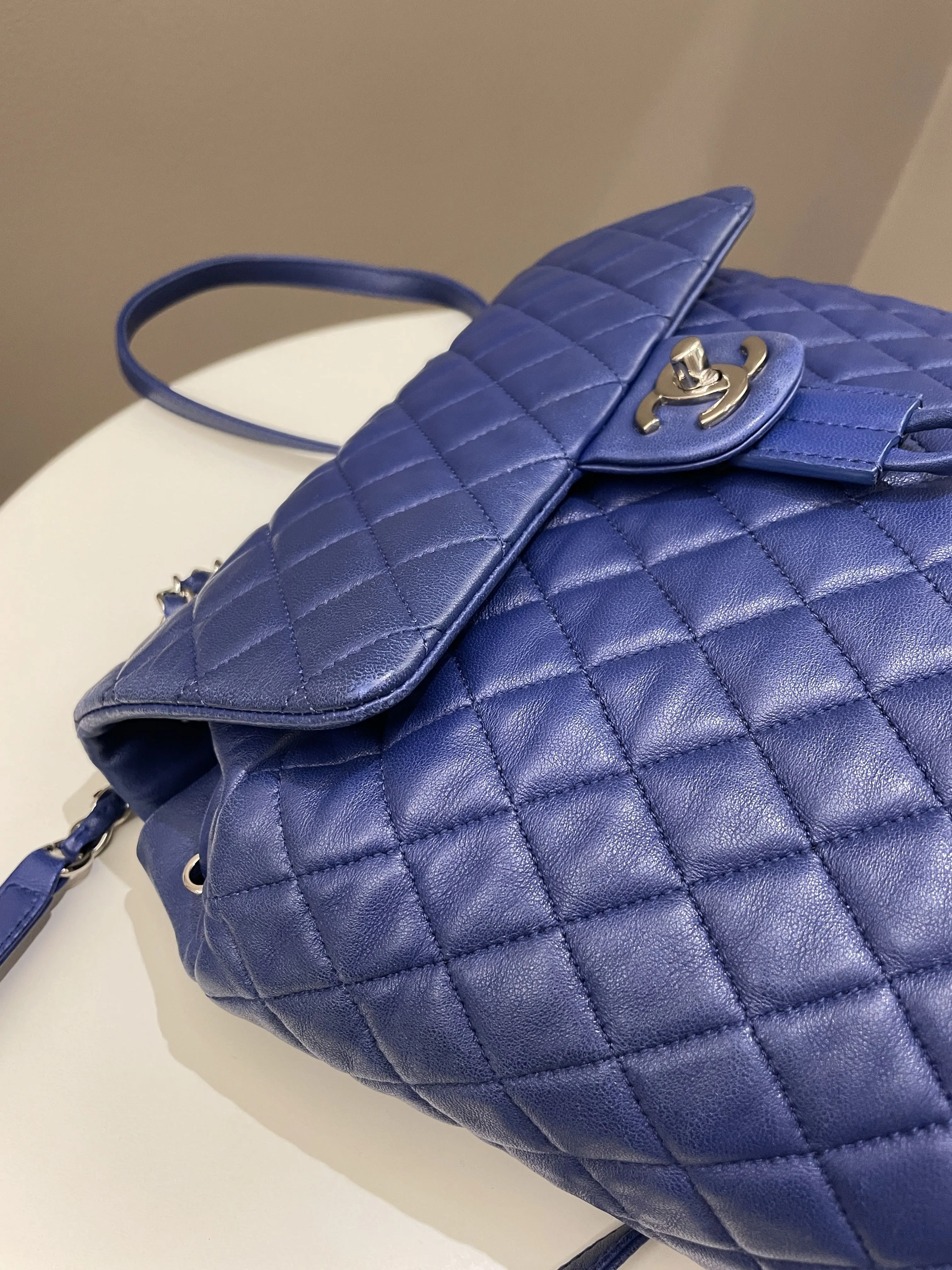 Chanel Urban Spirit Backpack Blue Lambskin