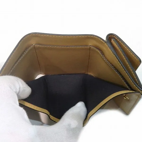 Fendi Leather Logo Embossed Tri-Fold Wallet
