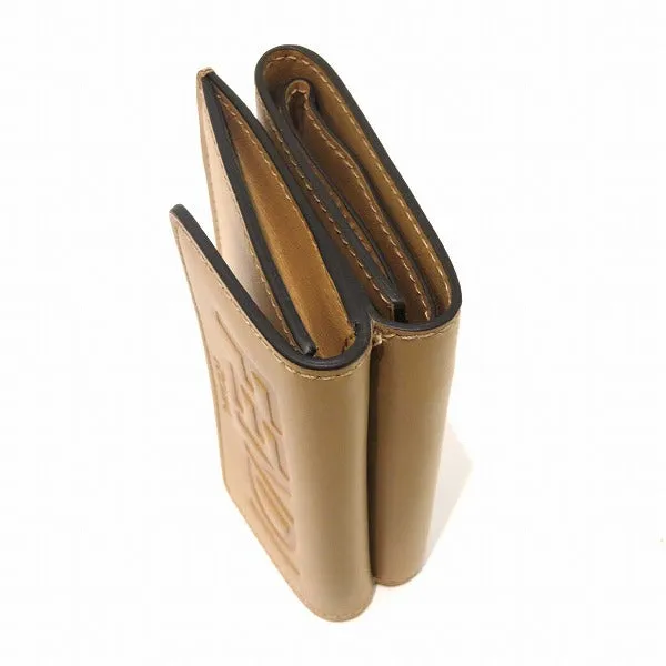 Fendi Leather Logo Embossed Tri-Fold Wallet