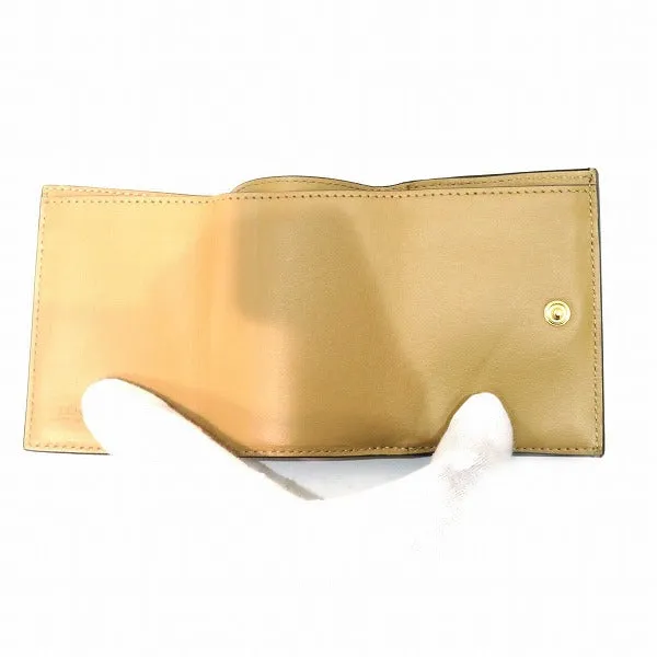 Fendi Leather Logo Embossed Tri-Fold Wallet