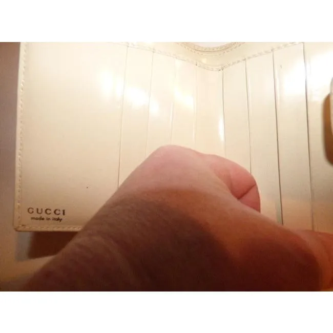Gucci Ivory Patent Leather Tom Ford Era Tri Fold Wallet