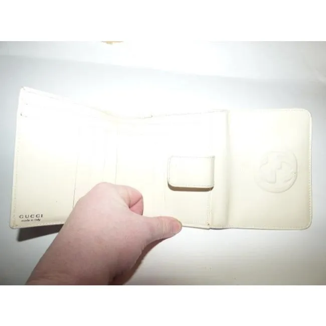 Gucci Ivory Patent Leather Tom Ford Era Tri Fold Wallet
