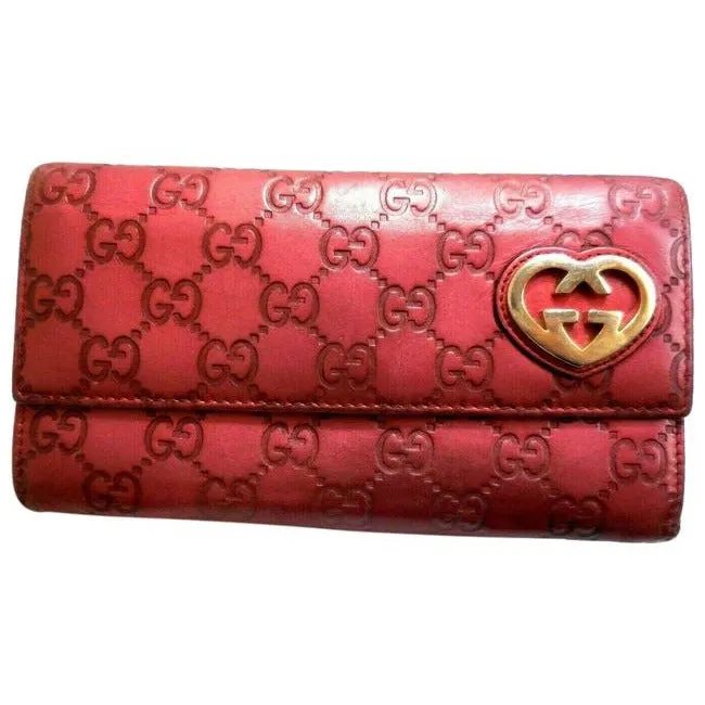 Gucci Metallic Magenta Chrome Xl Embossed Guccissima Leather Wallet