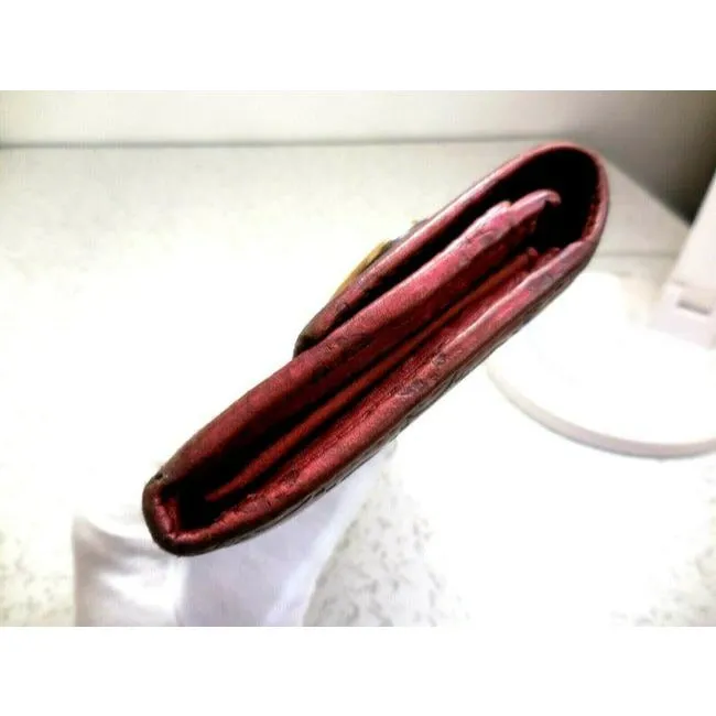 Gucci Metallic Magenta Chrome Xl Embossed Guccissima Leather Wallet