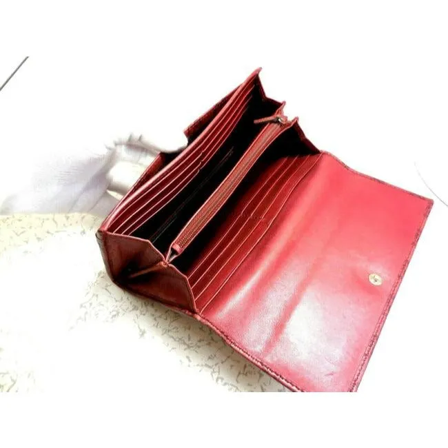 Gucci Metallic Magenta Chrome Xl Embossed Guccissima Leather Wallet