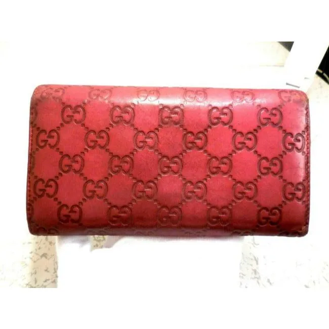 Gucci Metallic Magenta Chrome Xl Embossed Guccissima Leather Wallet