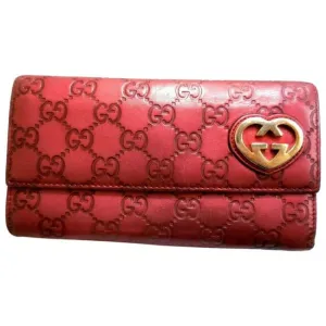 Gucci Metallic Magenta Chrome Xl Embossed Guccissima Leather Wallet