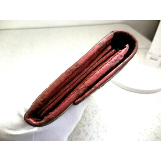 Gucci Metallic Magenta Chrome Xl Embossed Guccissima Leather Wallet