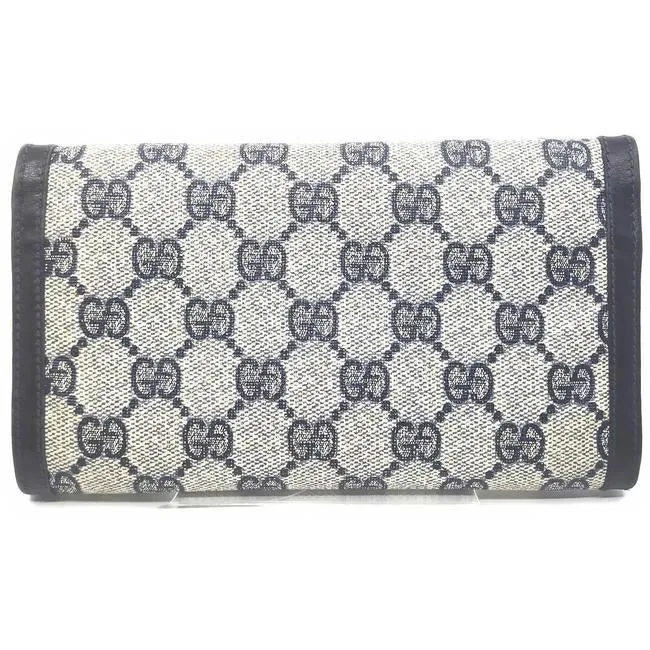 Gucci Navy Guccissima Horse Bit Leather Wallet