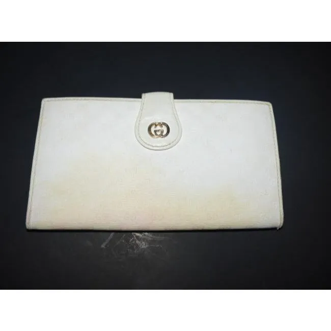 Gucci White Micro G Print Guccissima Wallet