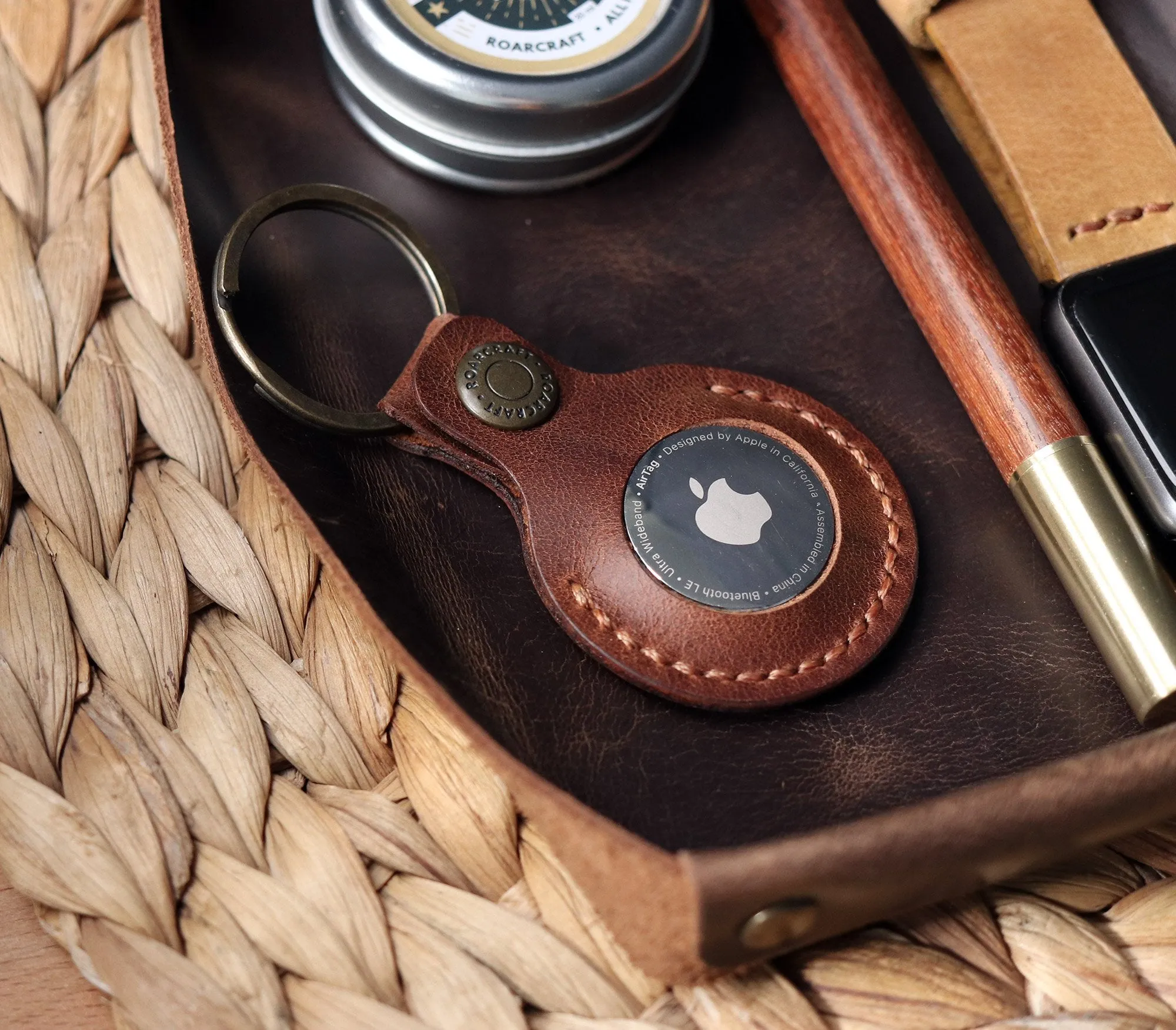 Leather Airtag Case - Key Ring