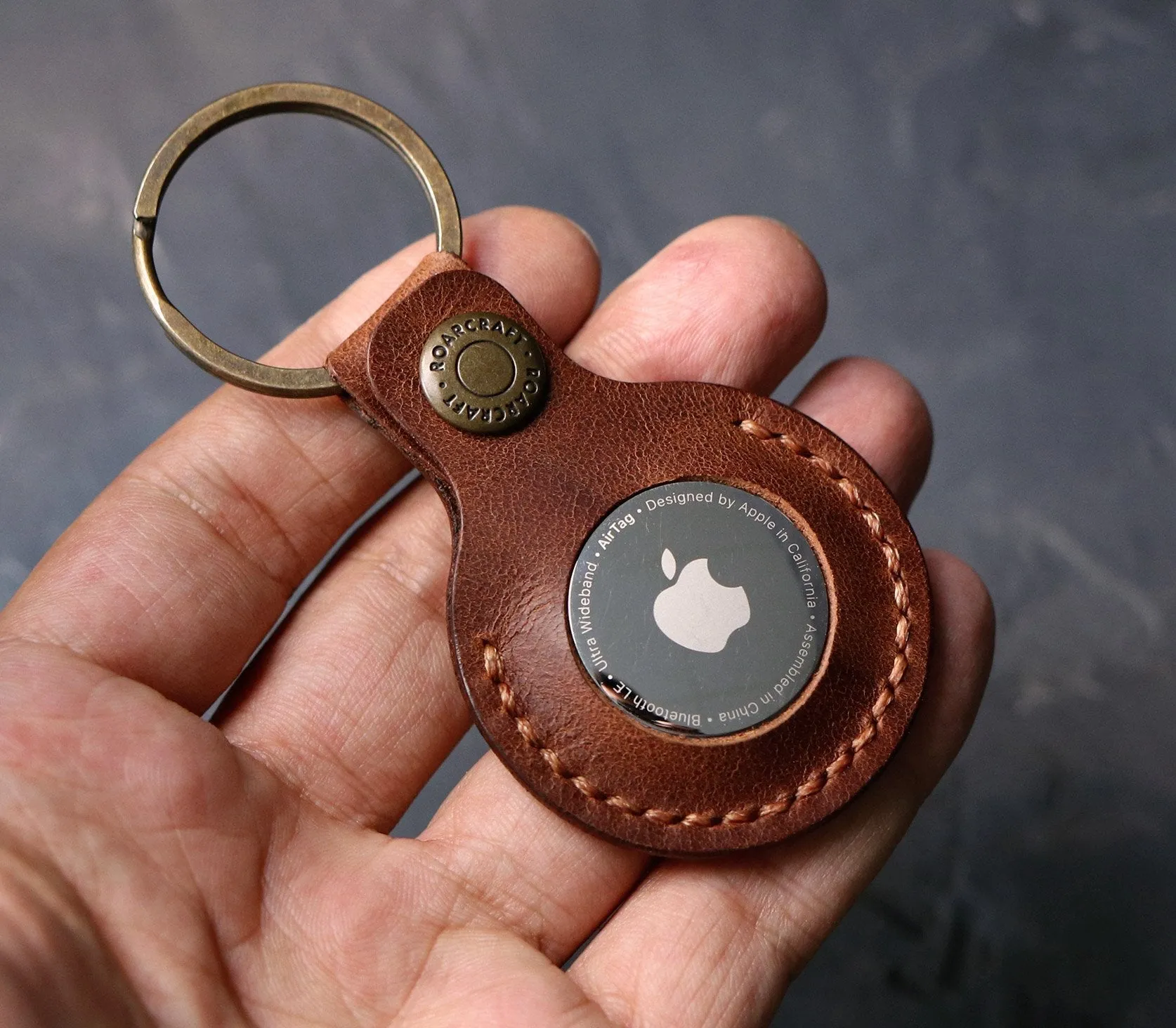 Leather Airtag Case - Key Ring