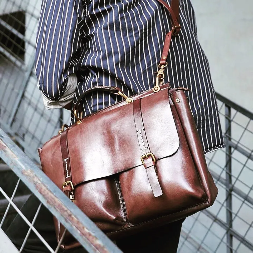 leather messenger bag for men