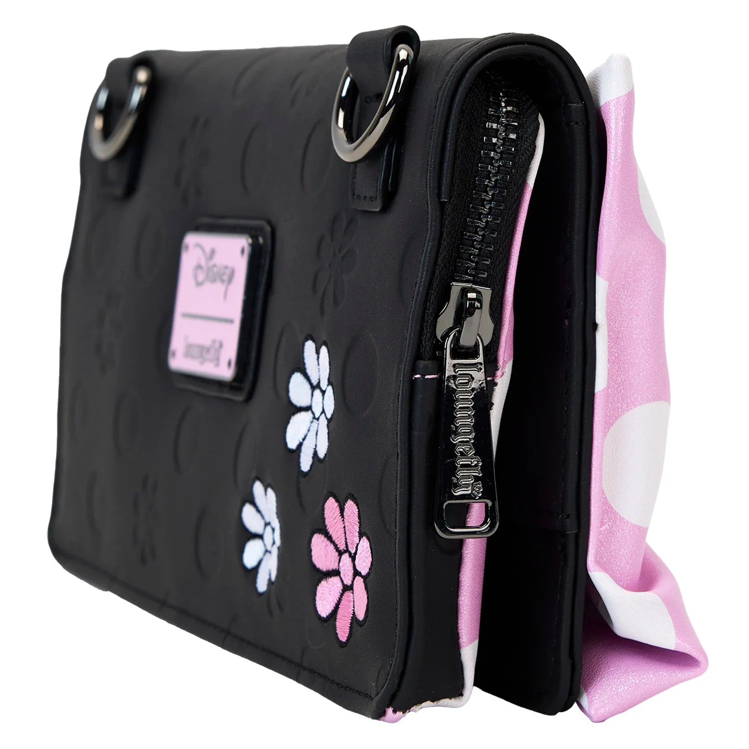Loungefly Disney Minnie Floral Rock The Dots Clutch Crossbody Bag